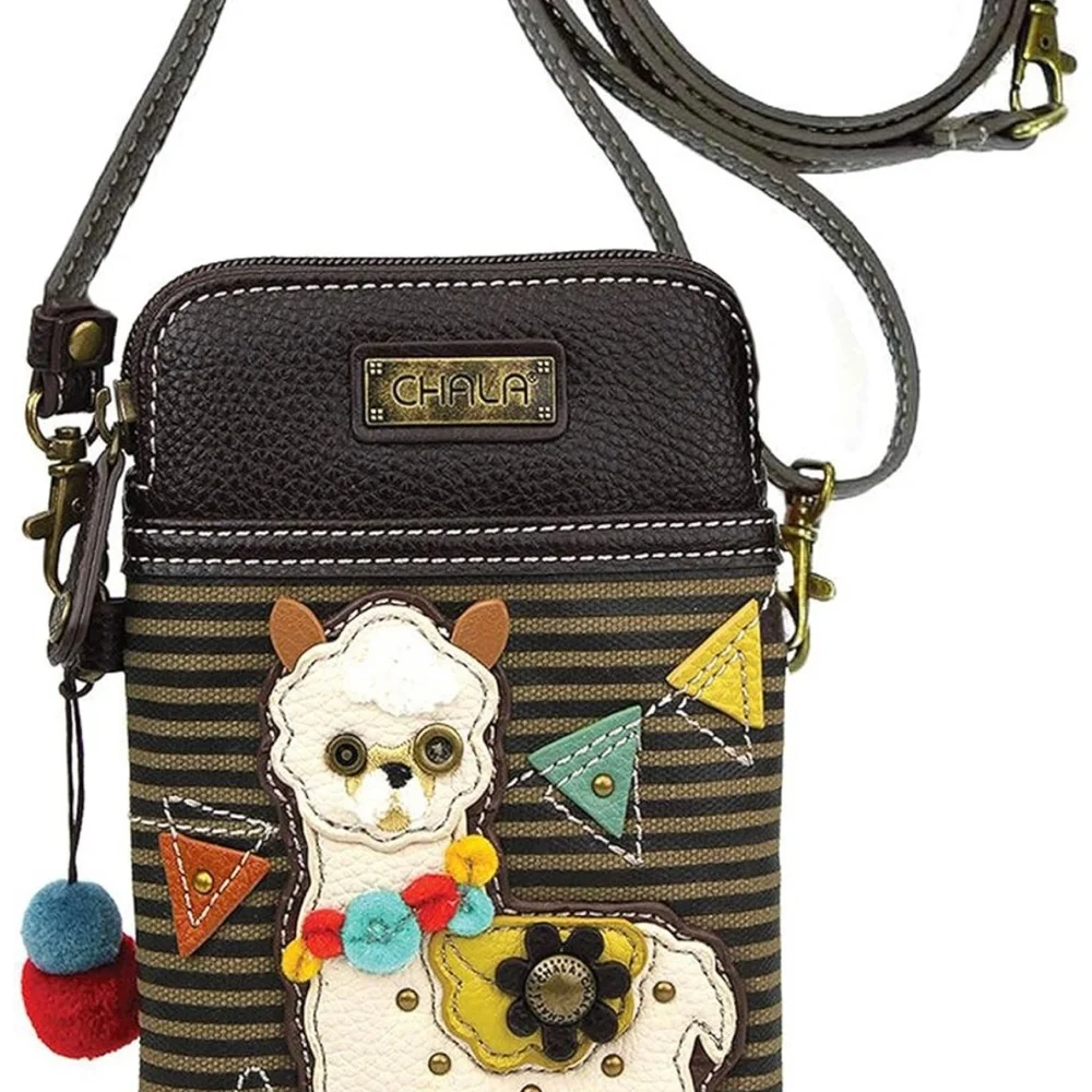 Chala Handbags Llama Striped Cellphone Crossbody Handbag - Llama Collector - Picture 2 of 6